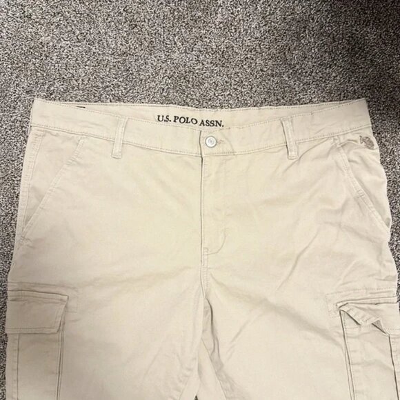 146. U.S. Polo Assn. Men's Cargo Pants in Beige - Picture 5 of 9